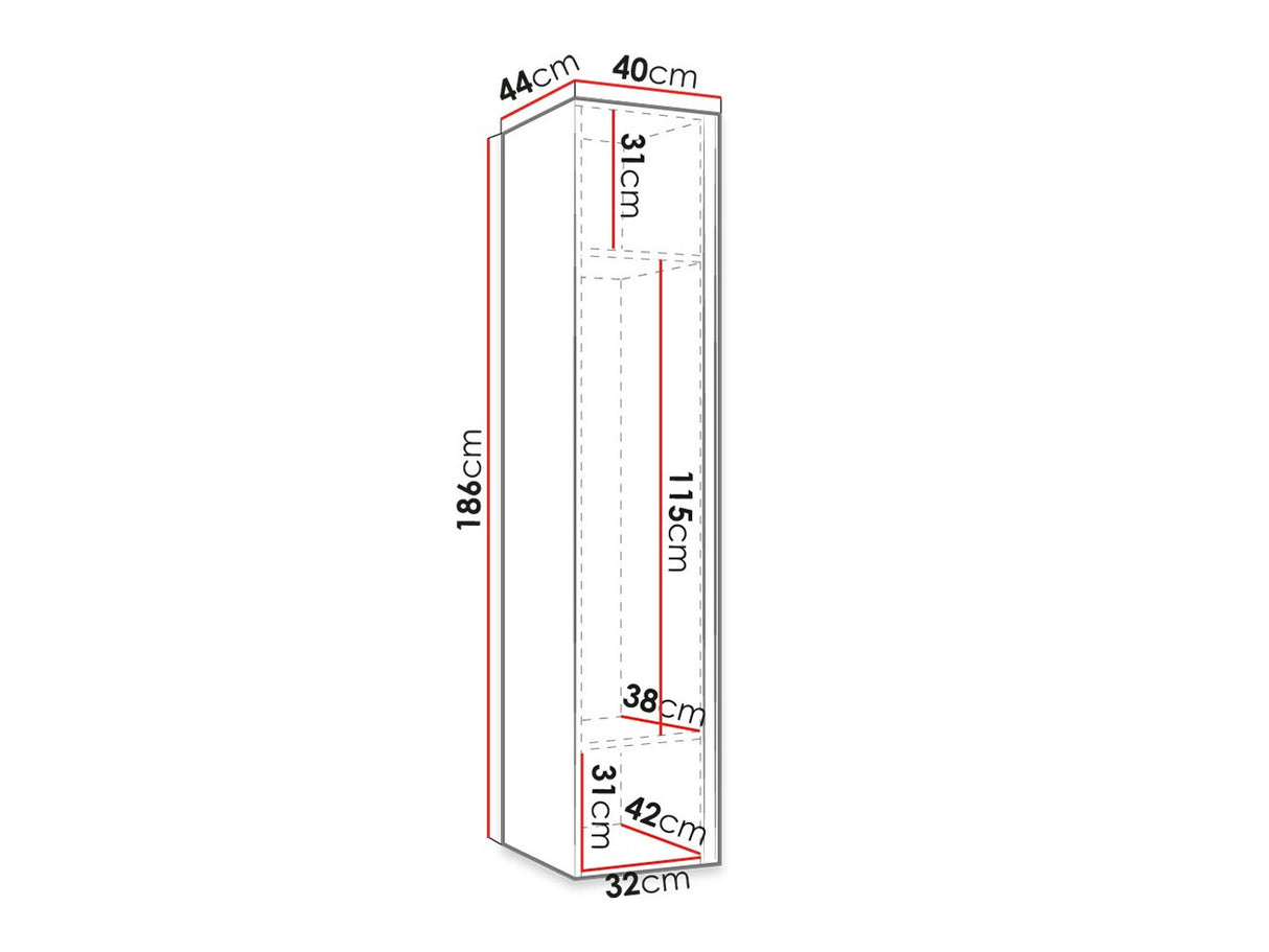 Gardróbszekrény ORION RYFEL RAMIRO (Terospito 1D) (Fehér)
