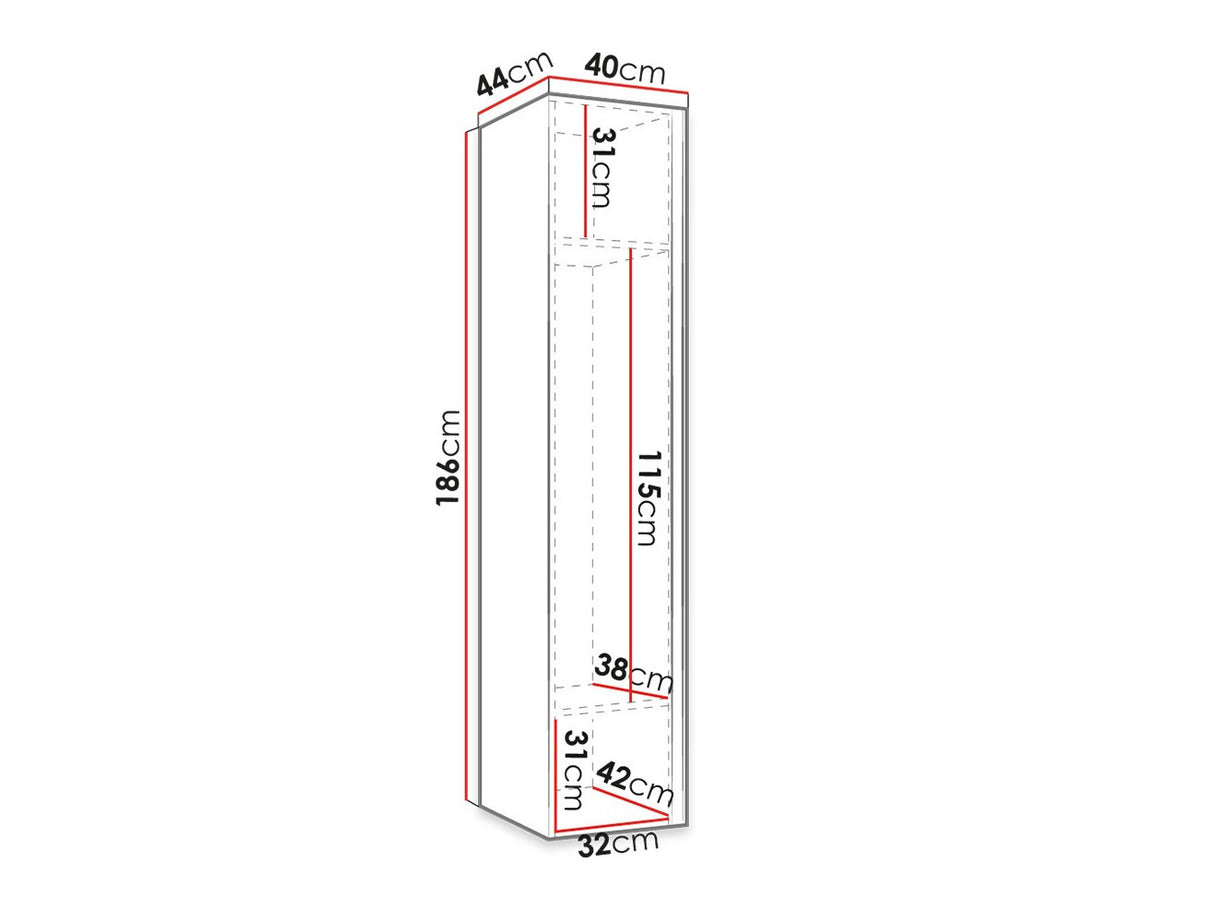 Gardróbszekrény ORION RYFEL RAMIRO (Terospito 1D) (Fekete)