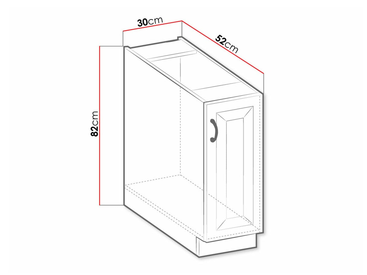 Moduláris szekrény kihúzható fiókkal 30 D CARGO BB RETROLINE (Fehér)