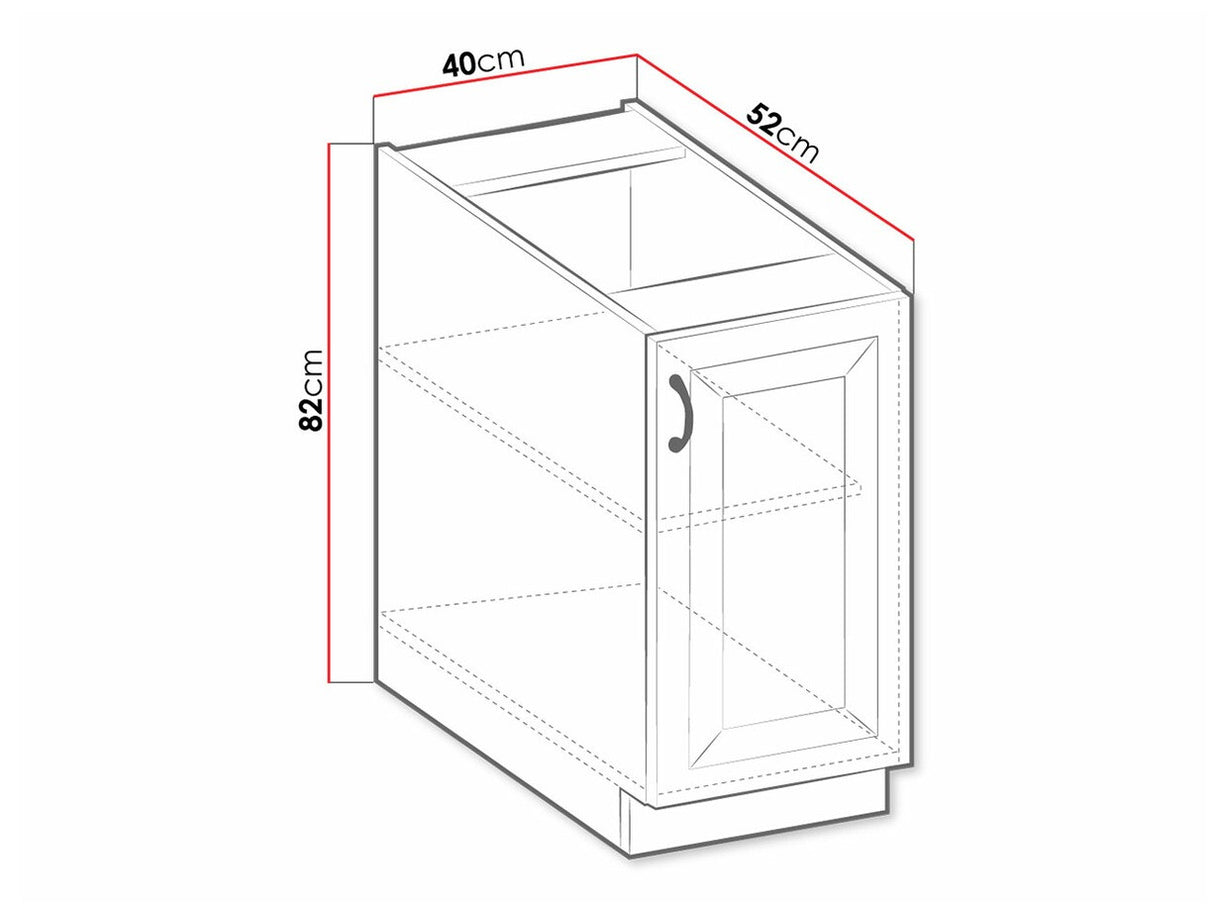 Moduláris szekrény ajtókkal 40 D 1F BB RETROLINE (Fehér)