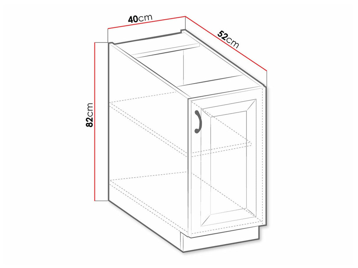 Moduláris szekrény ajtókkal 40 D 1F BB RETROLINE (Artisan tölgy + Grafit)