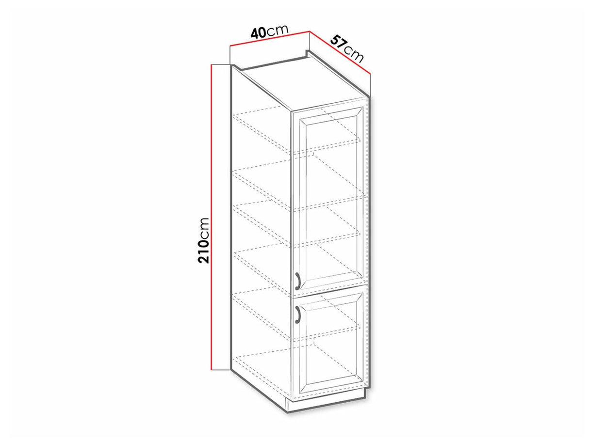 Moduláris szekrény ajtókkal 40 DK-210 2F RETROLINE (Fehér)