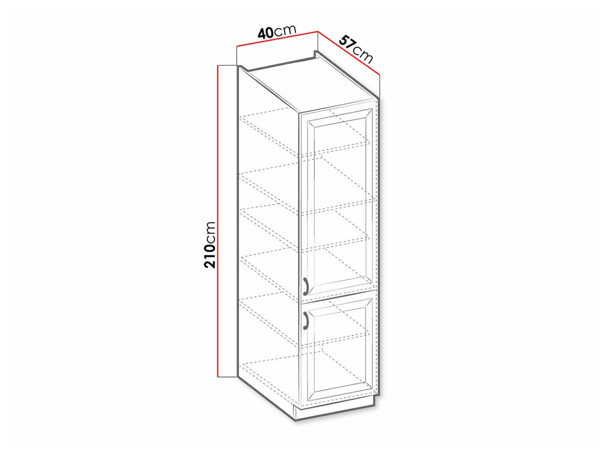 Moduláris szekrény ajtókkal 40 DK-210 2F RETROLINE (Artisan tölgy + Grafit)