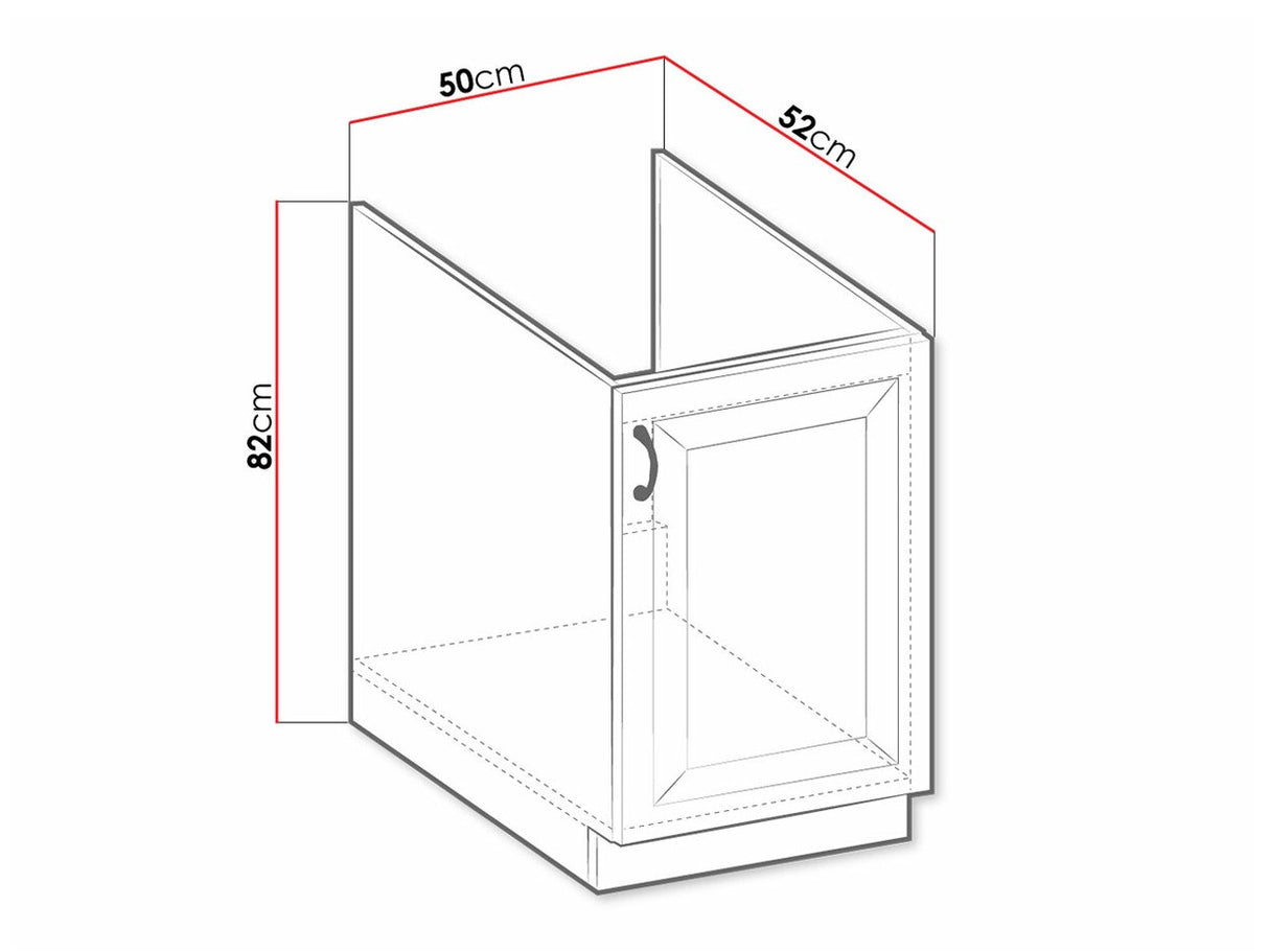 Moduláris mosogató szekrény ajtókkal 50 ZL 1F BB RETROLINE (Fehér)