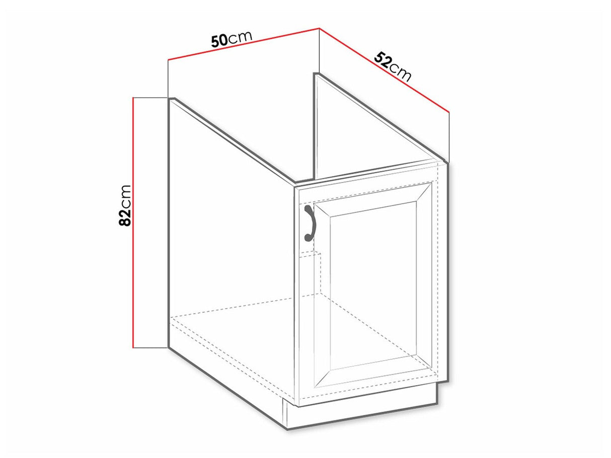 Moduláris mosogató szekrény ajtókkal 50 ZL 1F BB RETROLINE (Artisan tölgy + Grafit)