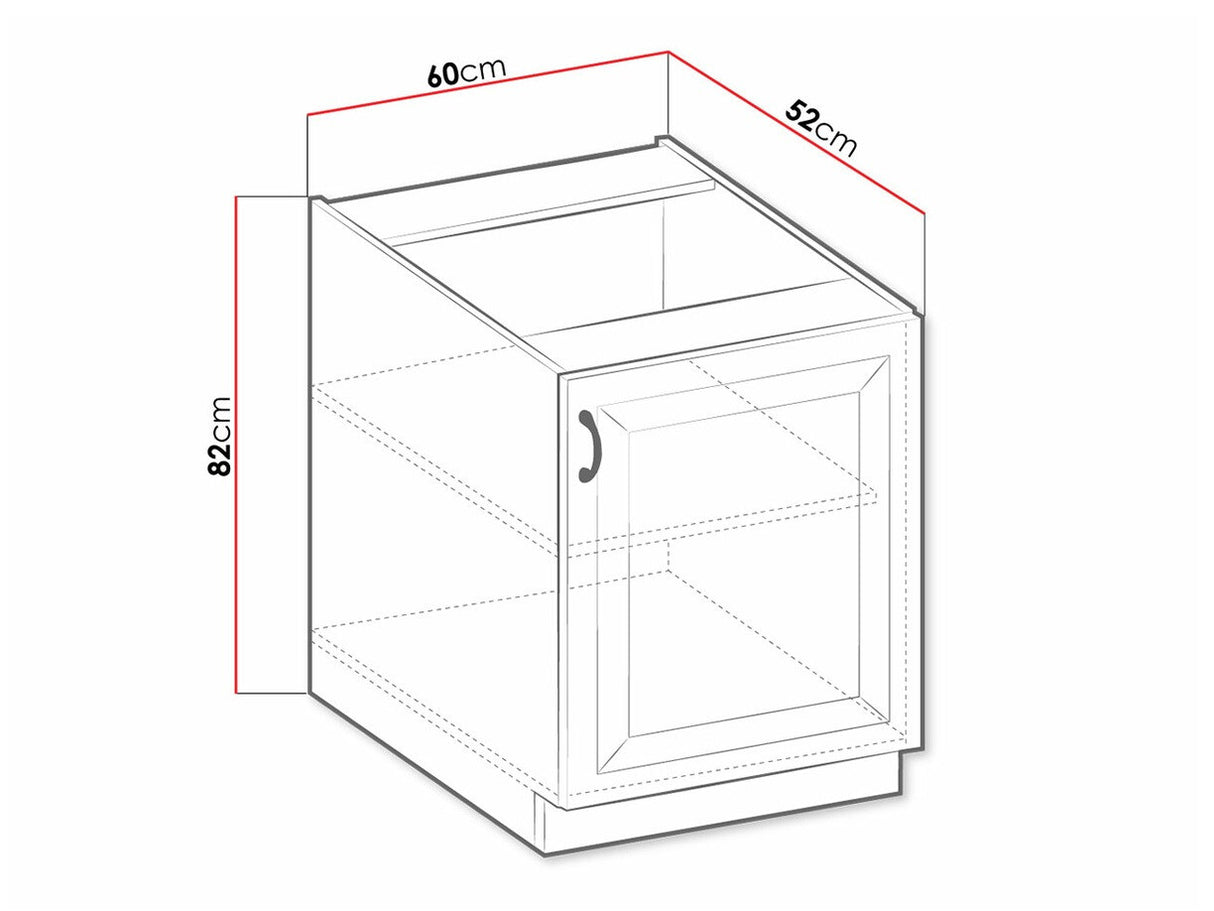 Moduláris szekrény ajtókkal 60 D 1F BB RETROLINE (Artisan tölgy + Grafit)