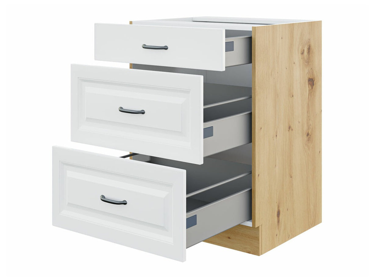 Moduláris szekrény fiókokkal 60 D 3S BB RETROLINE (Fehér)