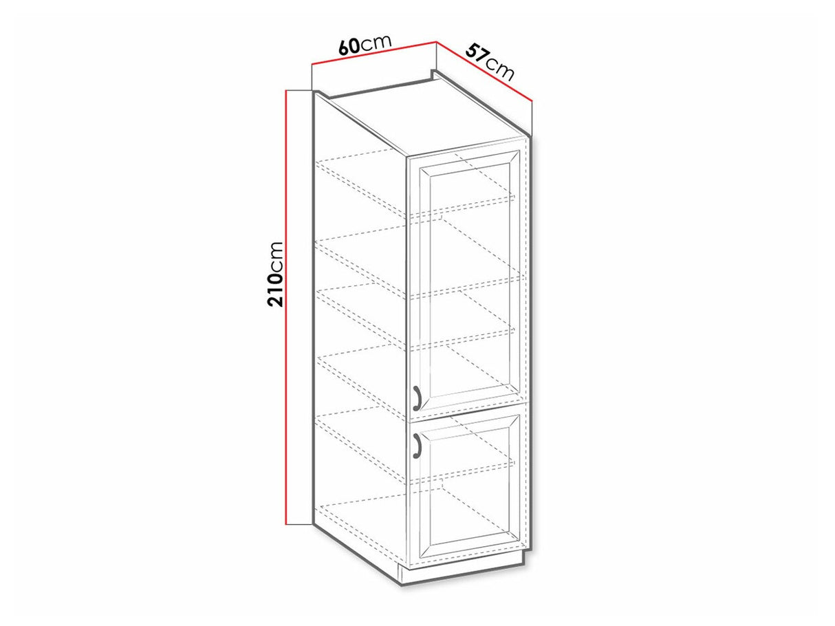 Moduláris szekrény ajtókkal 60 DK-210 2F RETROLINE (Artisan tölgy + Grafit)