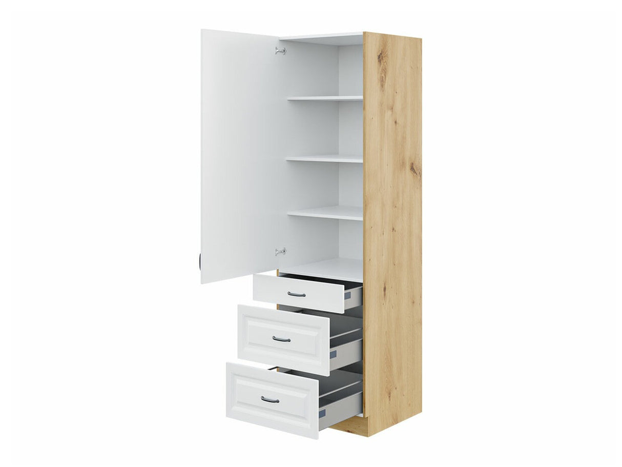 Moduláris szekrény fiókkal és ajtókkal 60 DKS-210 3S 1F RETROLINE (Artisan tölgy + Grafit)