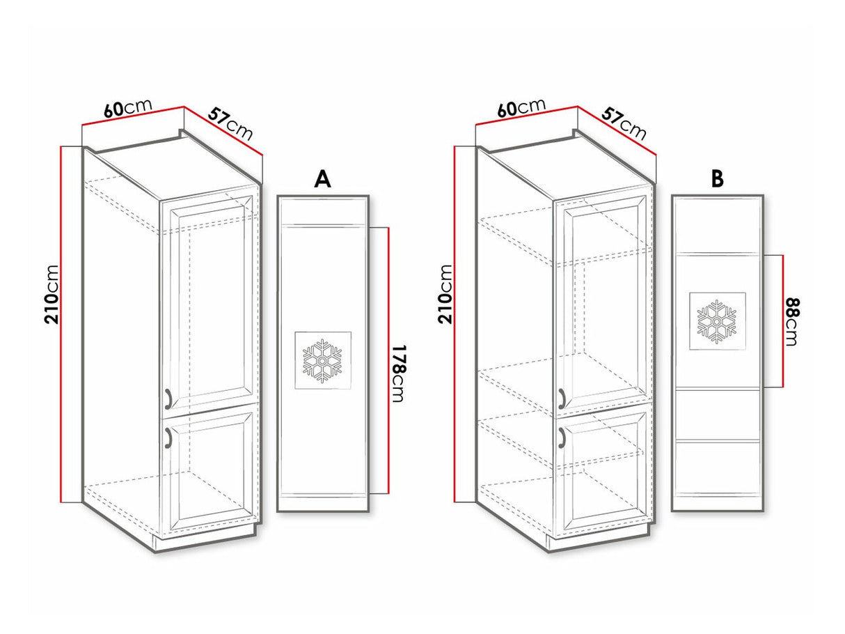 Moduláris szekrény ajtókkal 60 LO-210 2F RETROLINE (Artisan tölgy + Grafit)