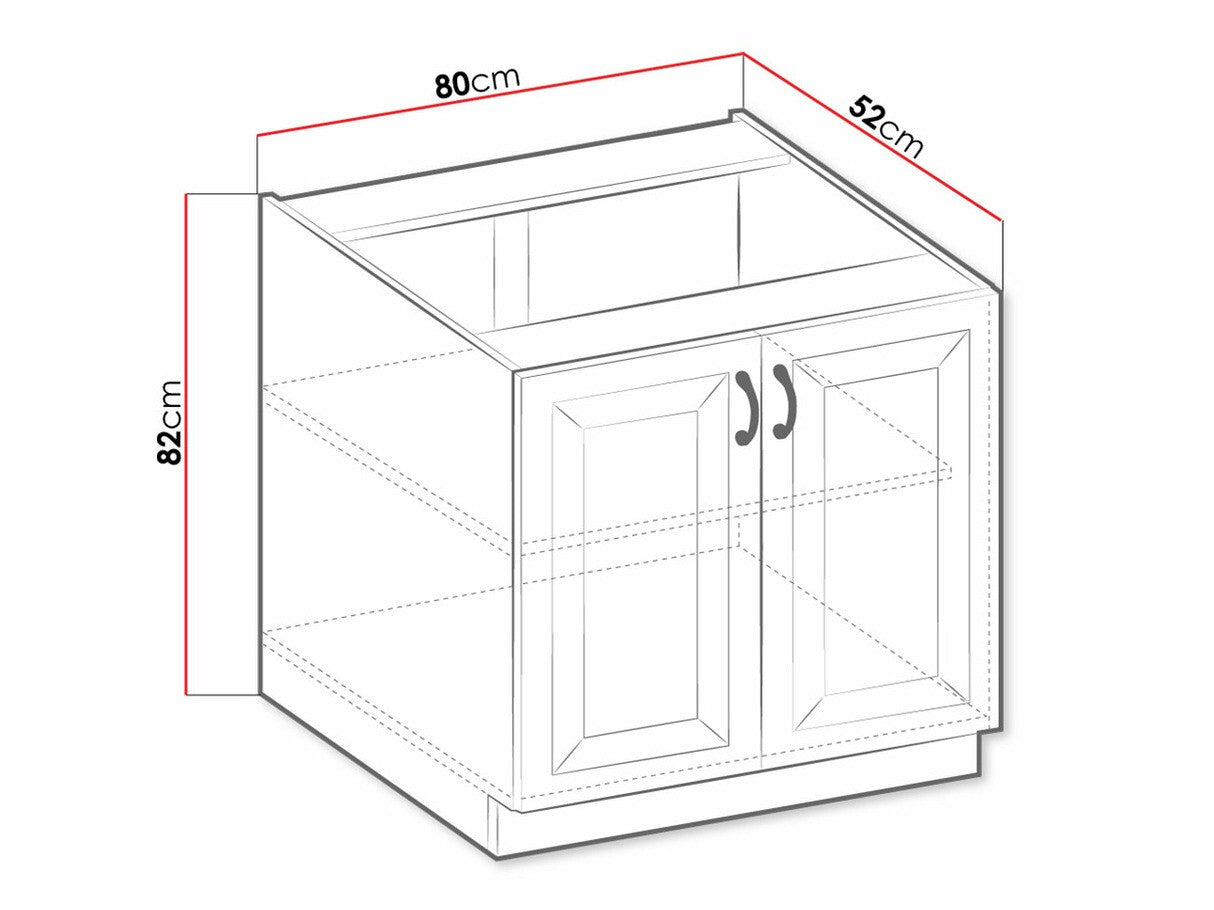 Moduláris szekrény ajtókkal 80 D 2F BB RETROLINE (Fehér)