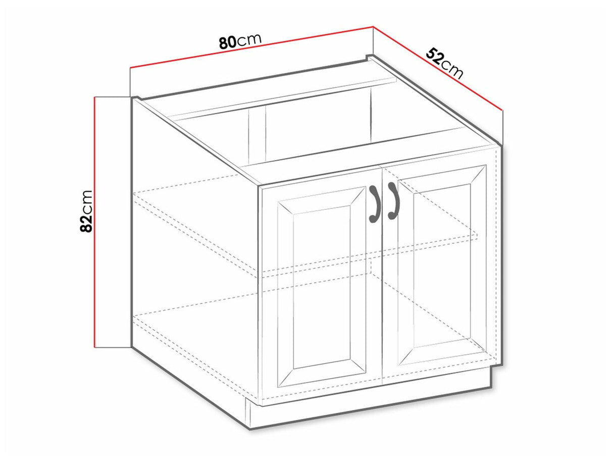 Moduláris szekrény ajtókkal 80 D 2F BB RETROLINE (Artisan tölgy + Grafit)
