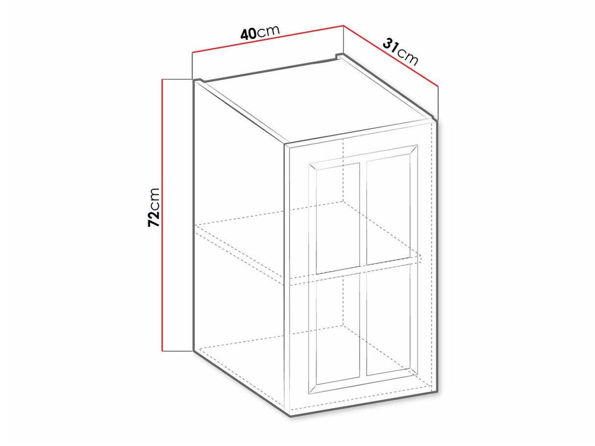 Moduláris fali szekrény 40 GS-72 1F RETROLINE (Artisan tölgy + Grafit)