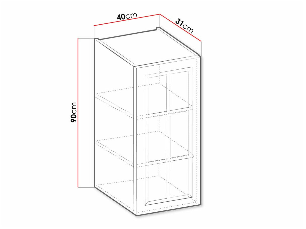 Moduláris fali szekrény 40 GS-90 1F RETROLINE (Artisan tölgy + Grafit)