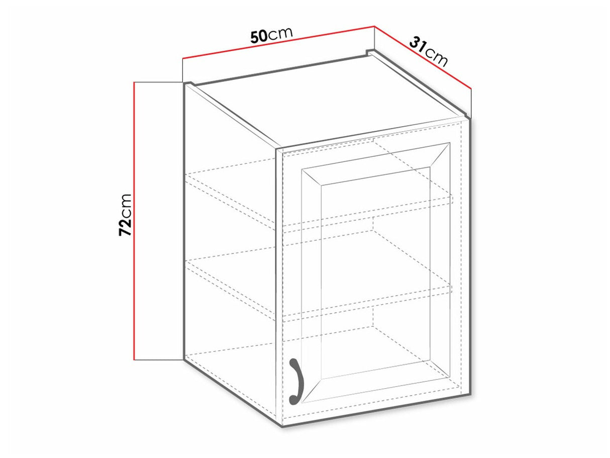Moduláris fali szekrény 50 G-72 1F RETROLINE (Artisan tölgy + Grafit)