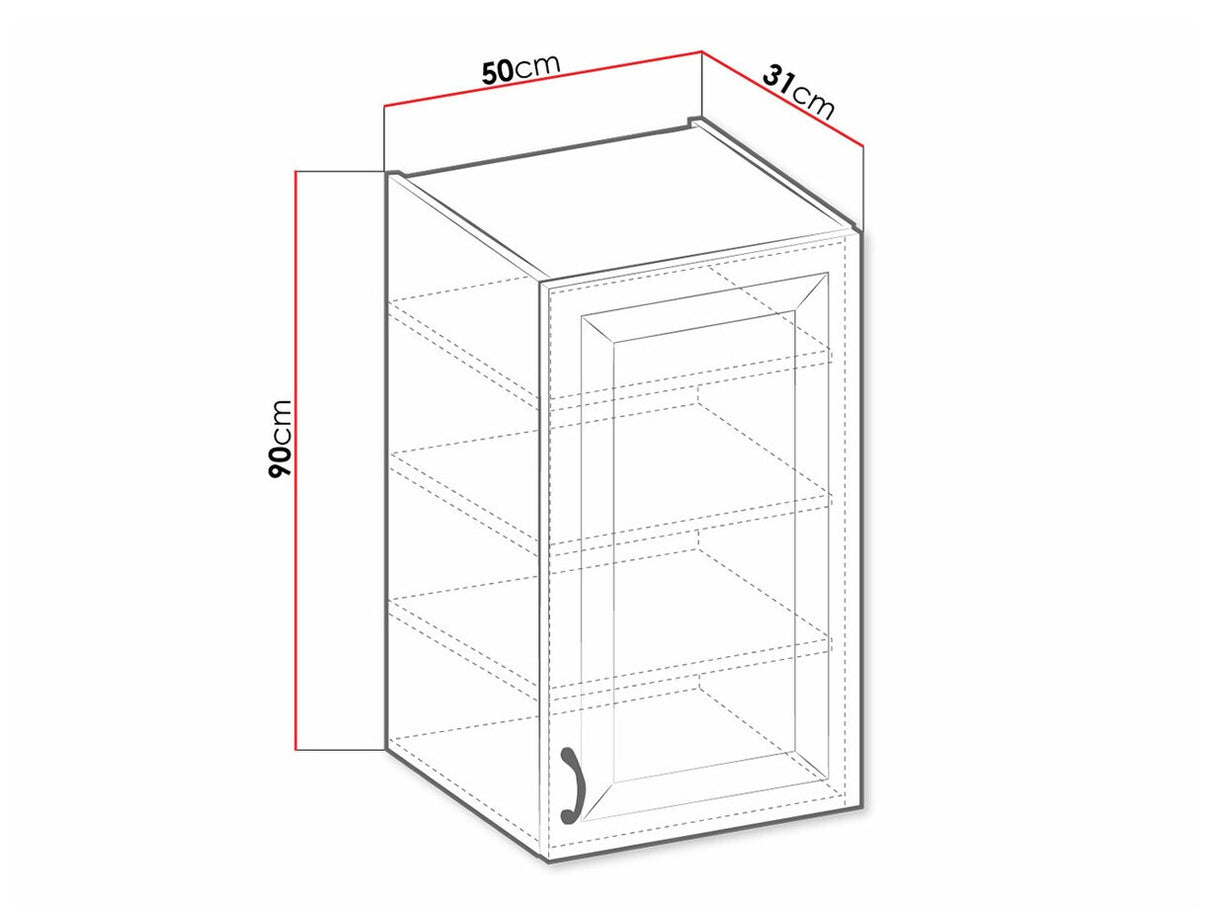 Moduláris fali szekrény 50 G-90 1F RETROLINE (Fehér)