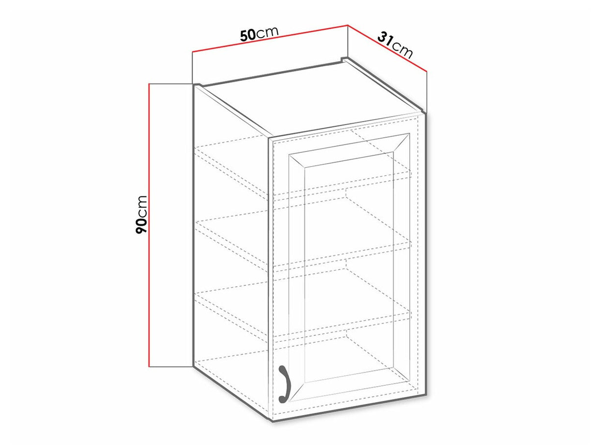 Moduláris fali szekrény 50 G-90 1F RETROLINE (Artisan tölgy + Grafit)