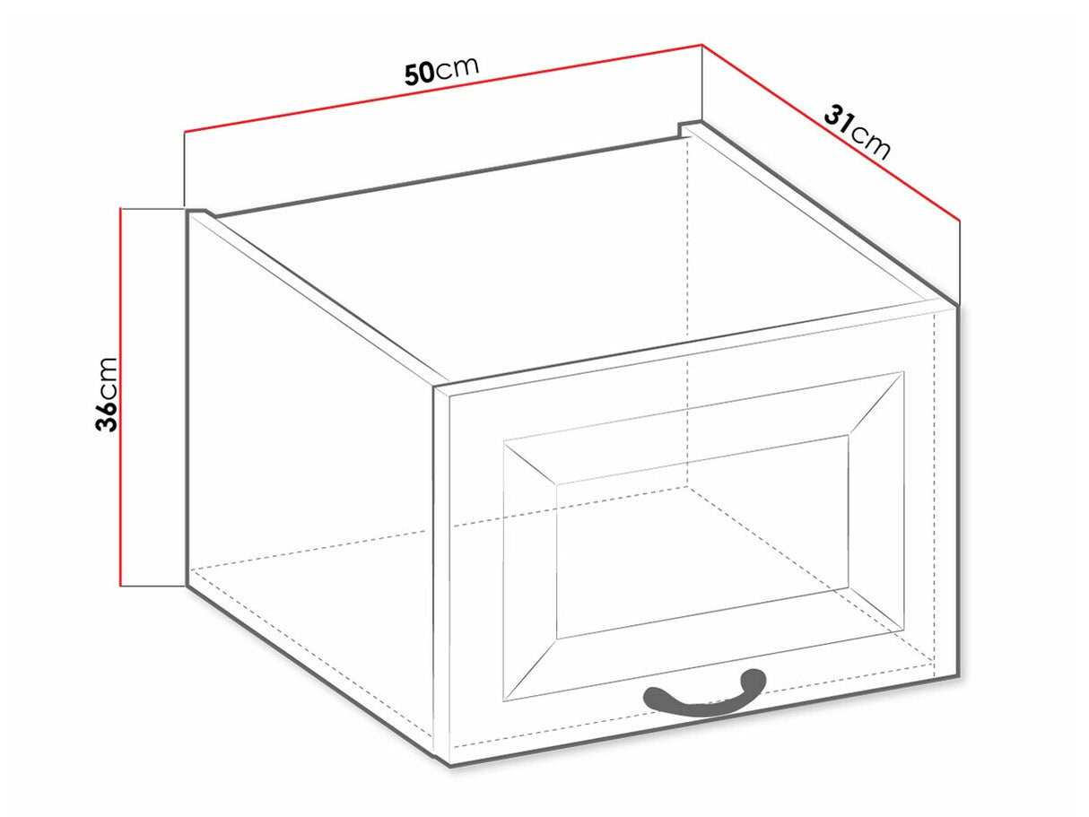 Moduláris fali szekrény 50 GU-36 1F RETROLINE (Fehér)