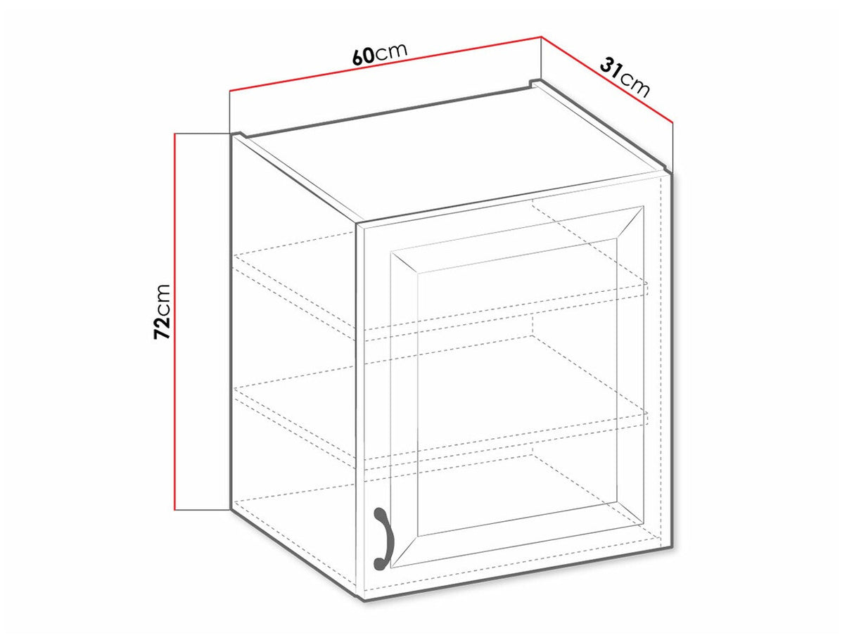 Moduláris fali szekrény 60 G-72 1F RETROLINE (Fehér)