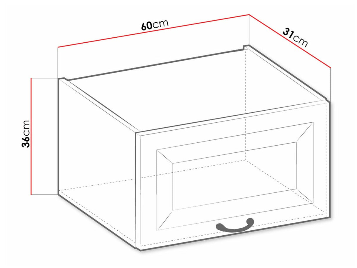 Moduláris fali szekrény 60 GU-36 1F RETROLINE (Artisan tölgy + Grafit)