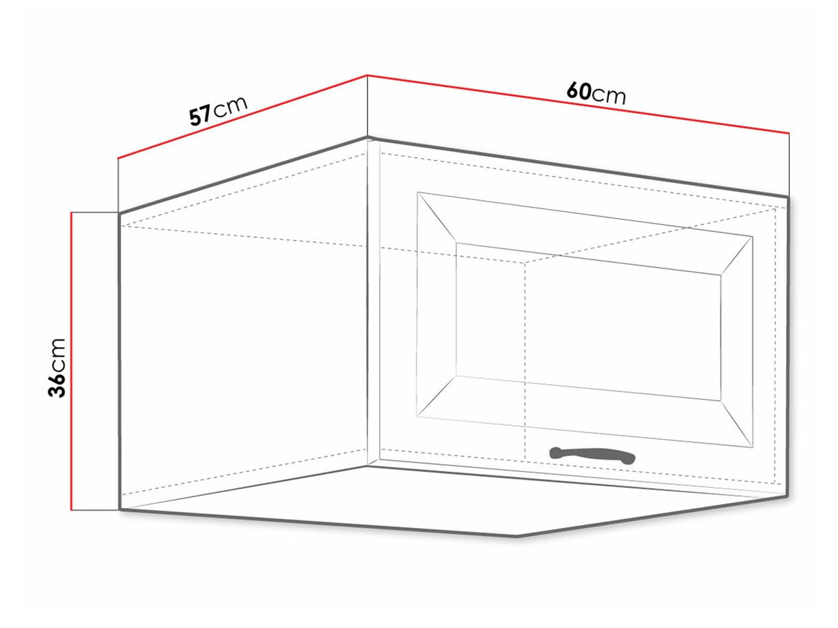 Moduláris fali szekrény 60 NAGU-36 1F RETROLINE (Fehér)
