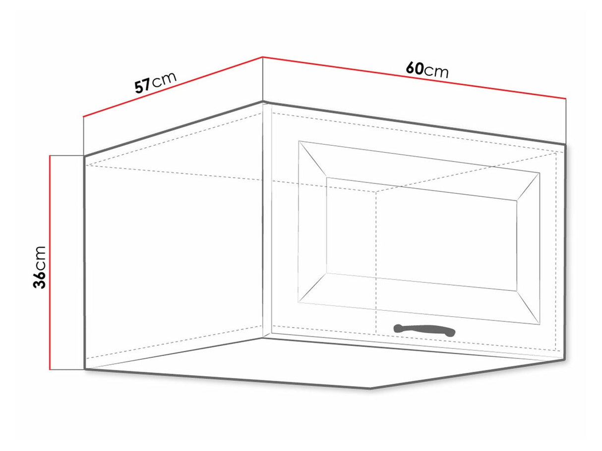 Moduláris fali szekrény 60 NAGU-36 1F RETROLINE (Artisan tölgy + Grafit)