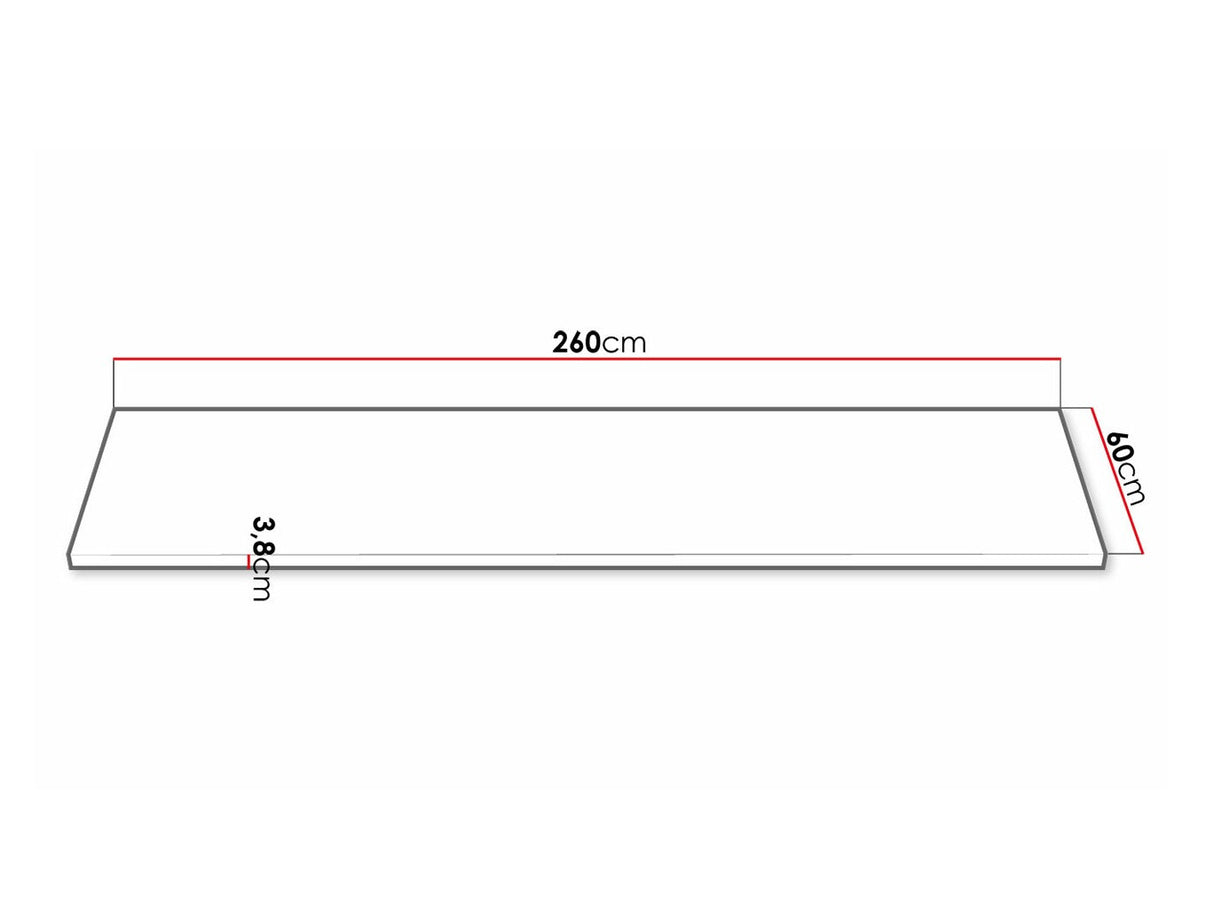 Munkalap Retroline, Asztallap alakja: Balos, Munkalap hossza: 2600 mm