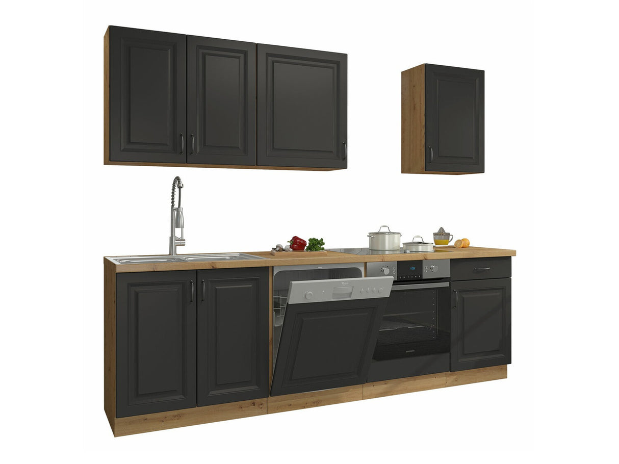 Moduláris konyha szett RETROLINE V (Artisan tölgy + Grafit), Munkalap: Nem, Led világítás: Nem