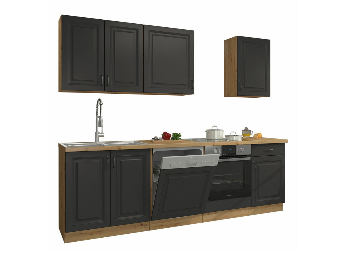 Moduláris konyha szett RETROLINE V (Artisan tölgy + Grafit), Munkalap: Igen, Led világítás: Nem