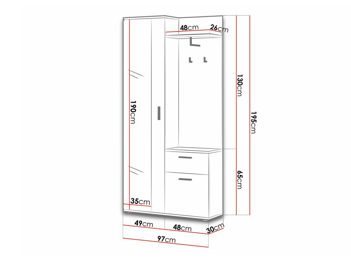 Előszoba garnitúra LUX (Osztály), Szín: Fehér