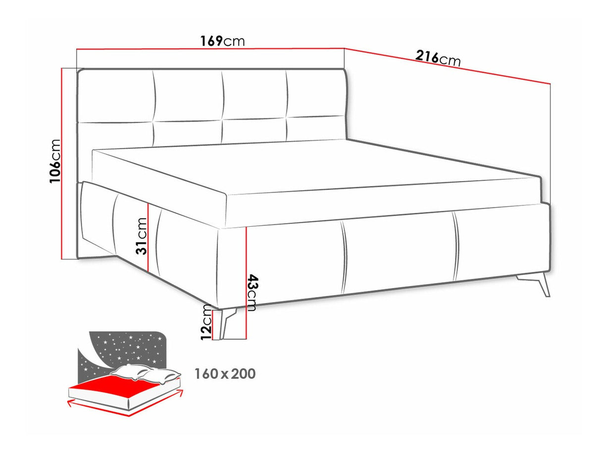 Ágy GENUA (Widans), Szín: Fresh 01, Alvó felület mérete: 160 x 200 cm