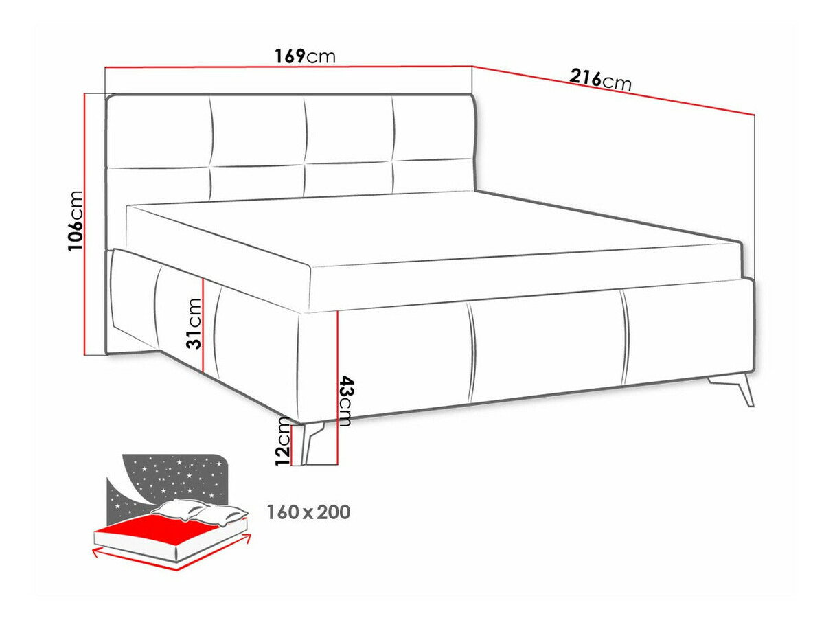 Ágy GENUA (Widans), Szín: Fresh 13, Alvó felület mérete: 160 x 200 cm