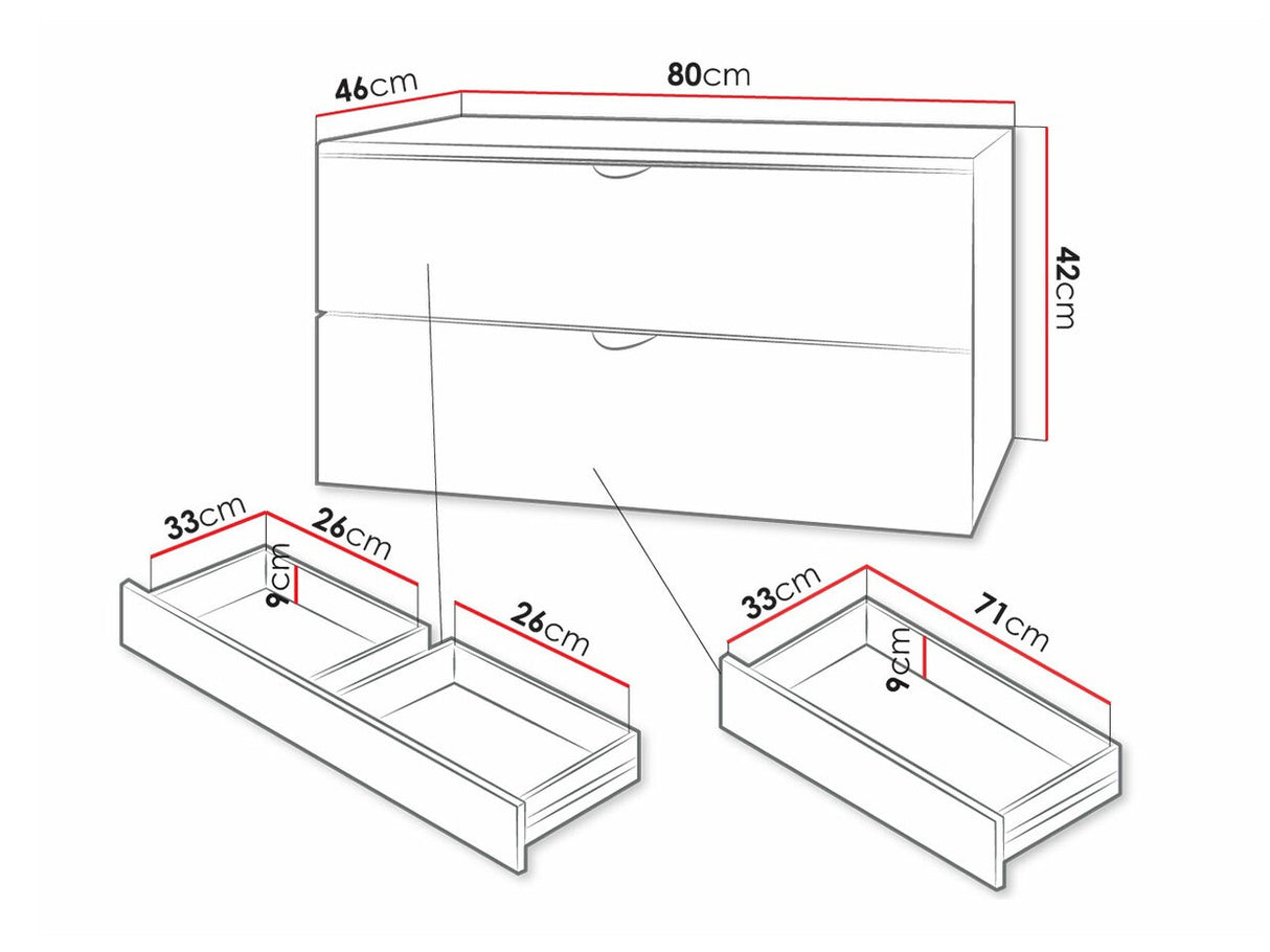 Fali szekrény mosdónak ANIABO 01 (Boterio 01), Szín: Fekete, Mosdókagyló: Nem