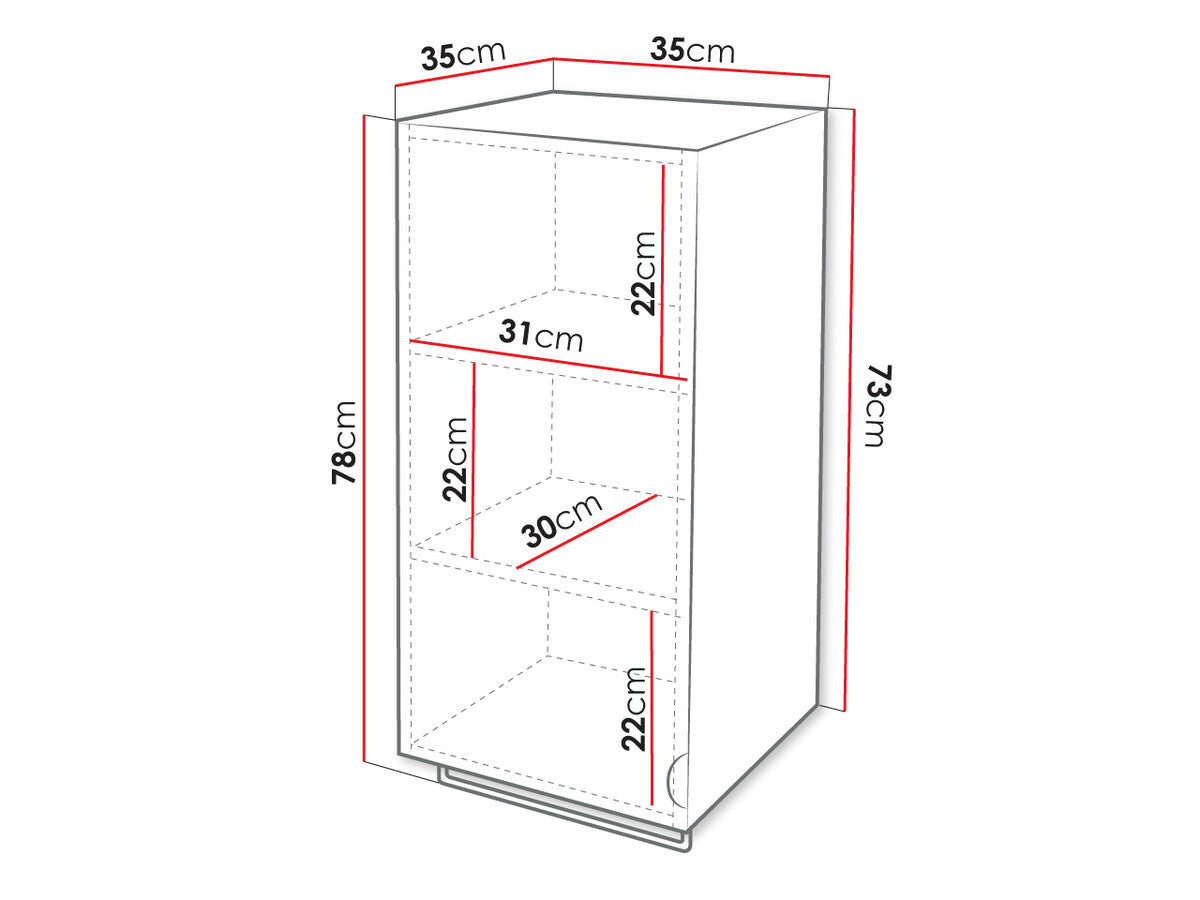 Fali fürdőszoba szekrény ANIABO 03 (Boterio 03), Szín: Szürke