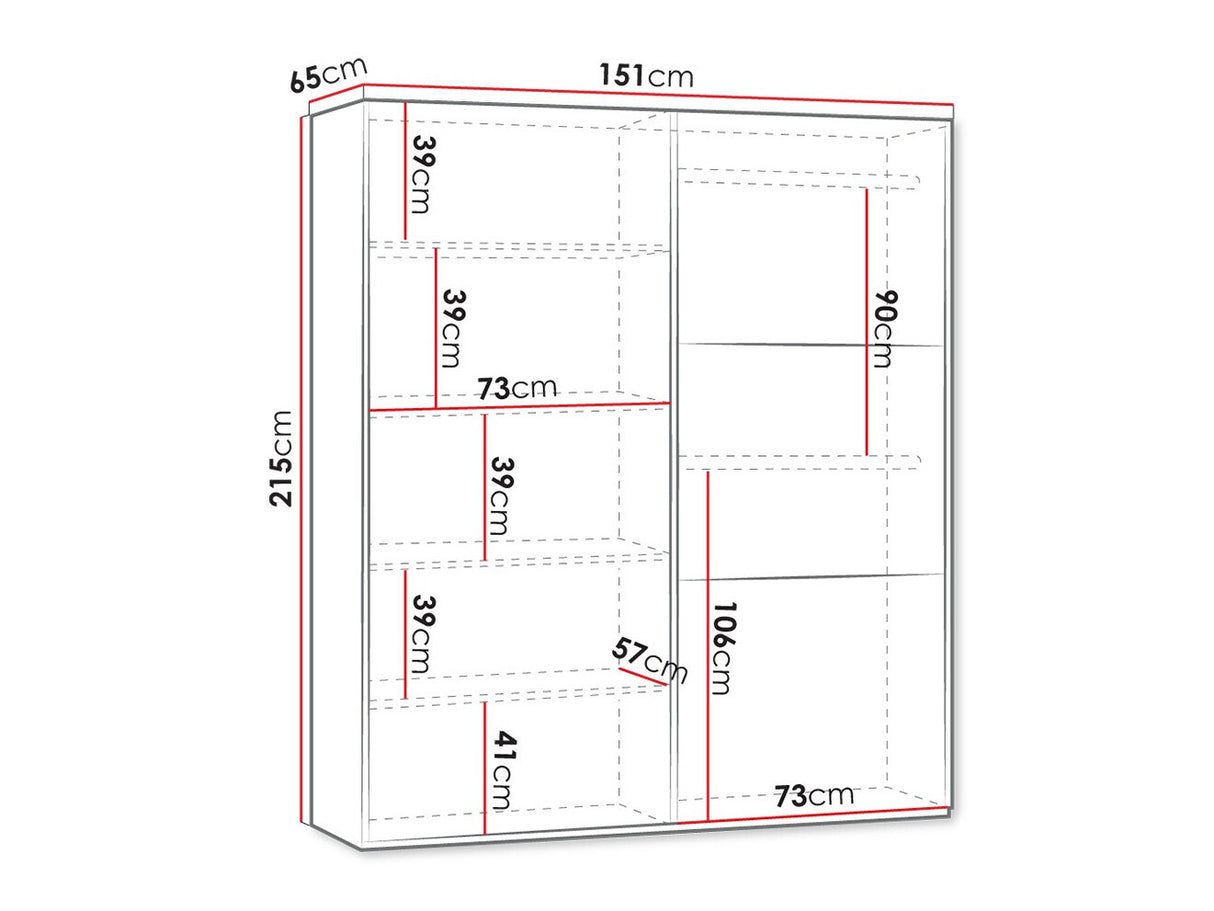 Gardróbszekrény VIGO 150, Szekrény szélessége: 150 cm