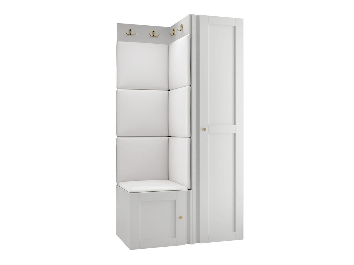 Előszoba garnitúra ORION RYFEL RAMIRO XXV, Keret színe: Fehér, Puha falpanel színe: Soft 017