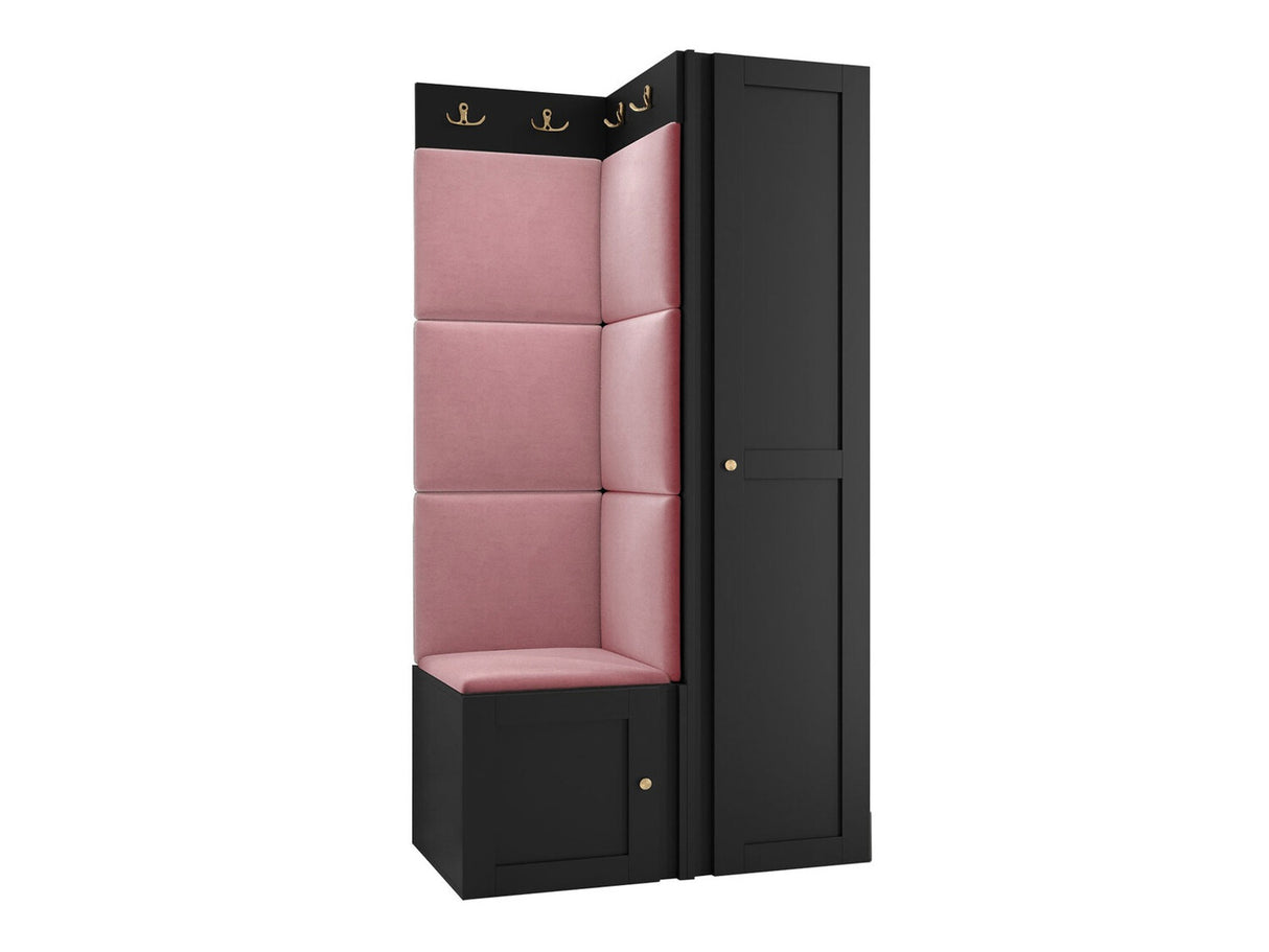 Előszoba garnitúra ORION RYFEL RAMIRO XXV, Keret színe: Fekete, Puha falpanel színe: Manila 09