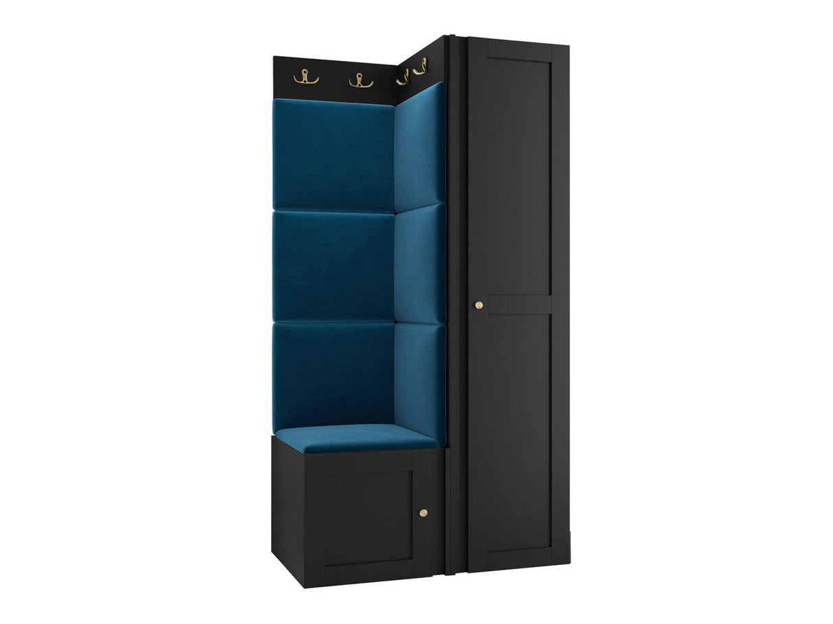 Előszoba garnitúra ORION RYFEL RAMIRO XXV, Keret színe: Fekete, Puha falpanel színe: Manila 26