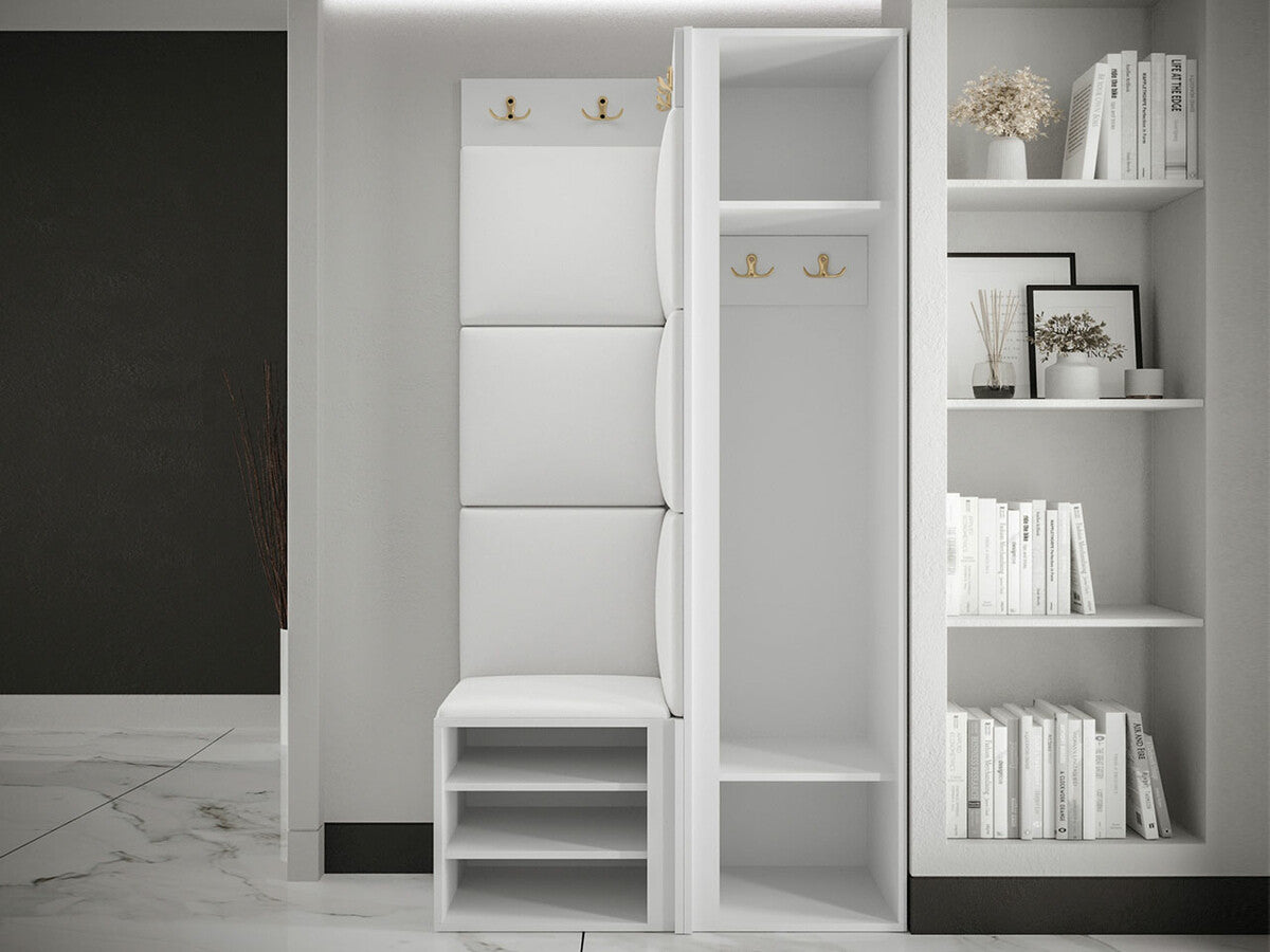 Előszoba garnitúra ORION RYFEL RAMIRO XXV, Keret színe: Fekete, Puha falpanel színe: Manila 32