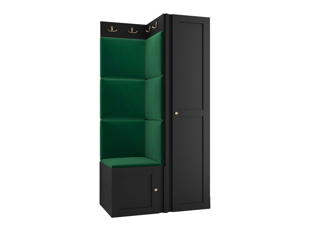 Előszoba garnitúra ORION RYFEL RAMIRO XXV, Keret színe: Fekete, Puha falpanel színe: Manila 35