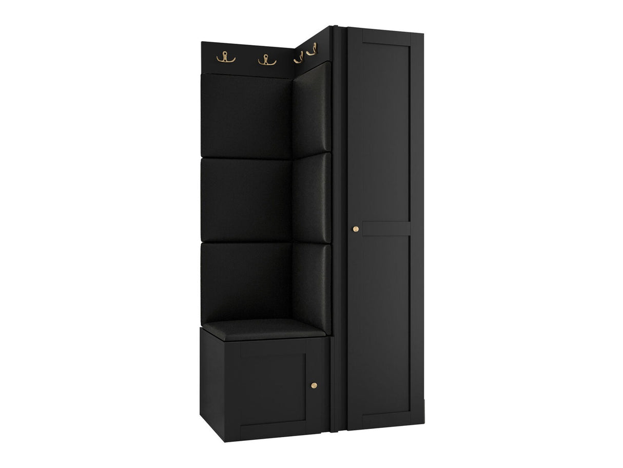 Előszoba garnitúra ORION RYFEL RAMIRO XXV, Keret színe: Fekete, Puha falpanel színe: Soft 011