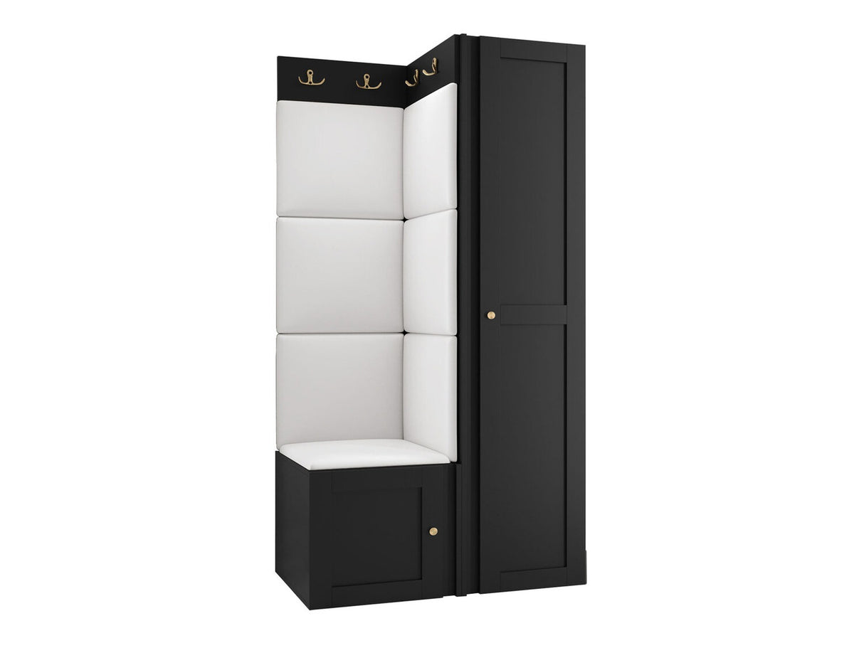 Előszoba garnitúra ORION RYFEL RAMIRO XXV, Keret színe: Fekete, Puha falpanel színe: Soft 017