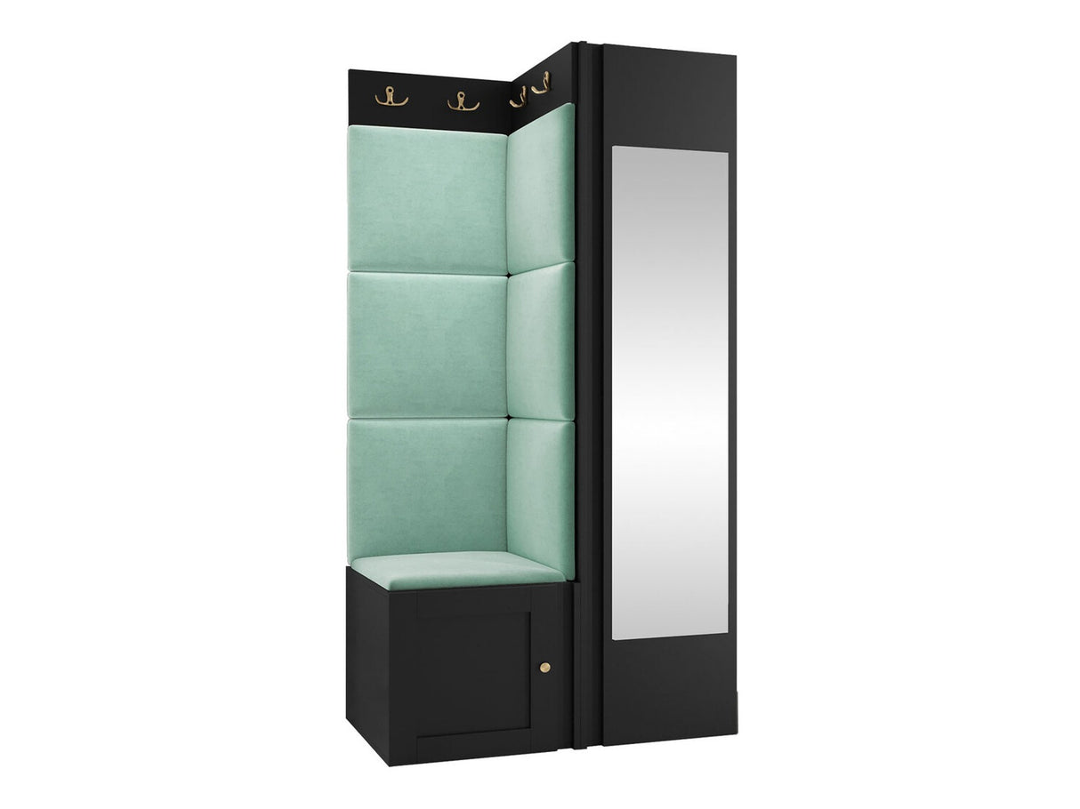 Előszoba garnitúra ORION RYFEL RAMIRO XXVI, Keret színe: Fekete, Puha falpanel színe: Manila 11