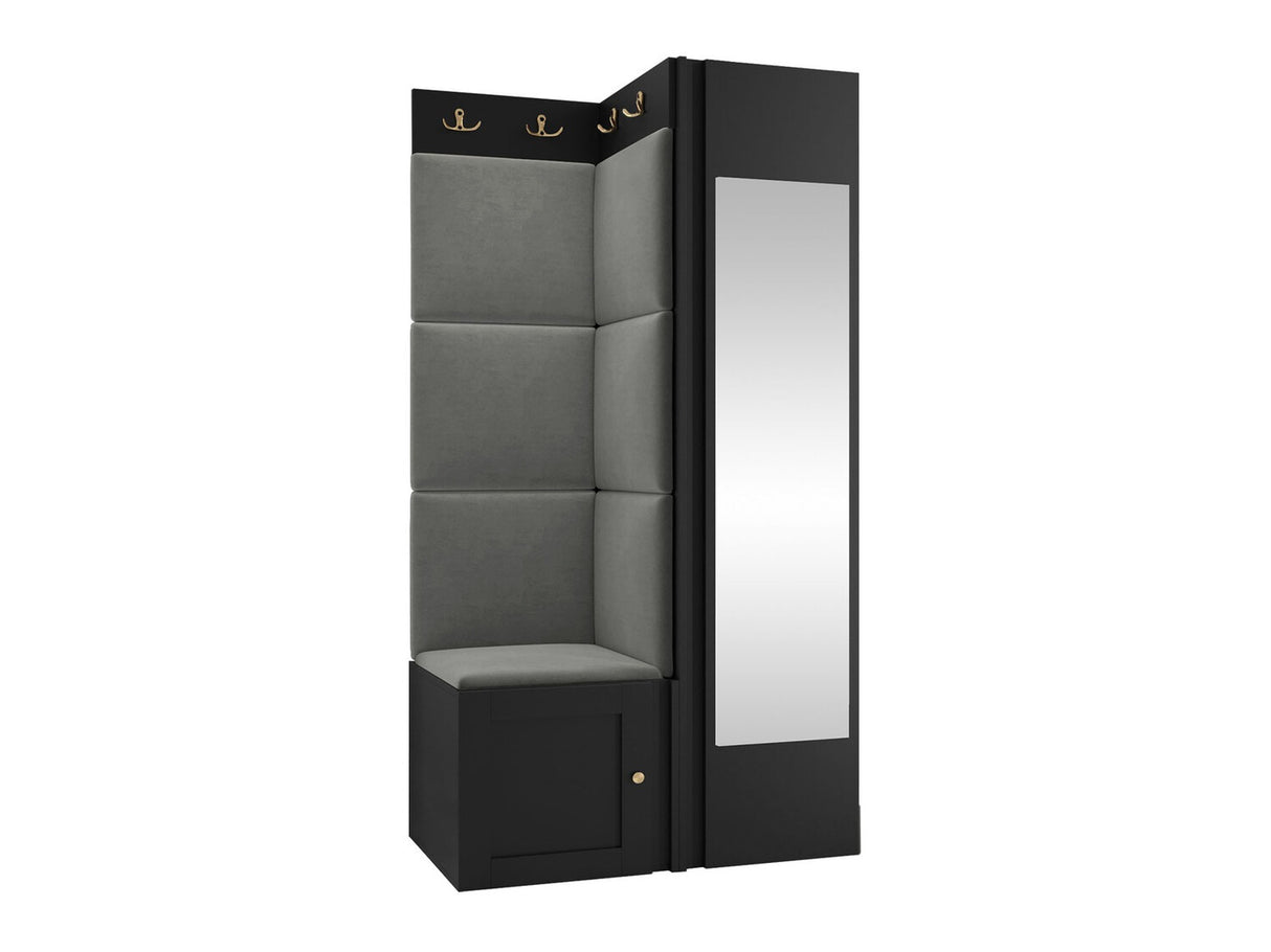 Előszoba garnitúra ORION RYFEL RAMIRO XXVI, Keret színe: Fekete, Puha falpanel színe: Manila 16