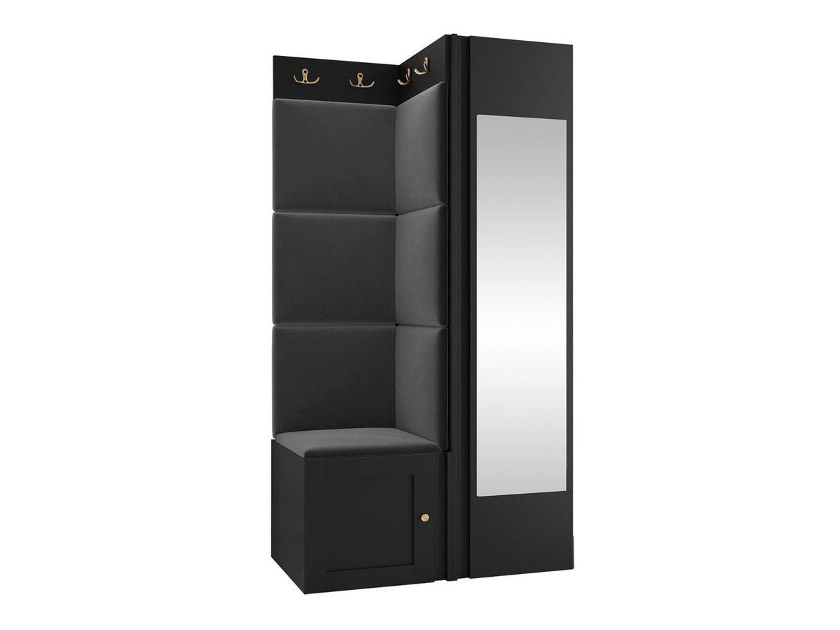 Előszoba garnitúra ORION RYFEL RAMIRO XXVI, Keret színe: Fekete, Puha falpanel színe: Manila 18