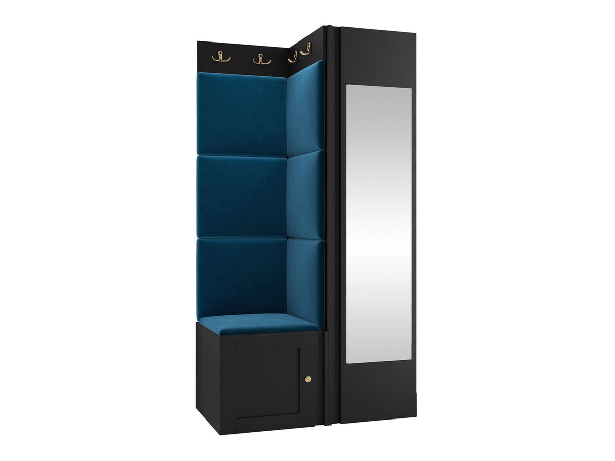 Előszoba garnitúra ORION RYFEL RAMIRO XXVI, Keret színe: Fekete, Puha falpanel színe: Manila 26