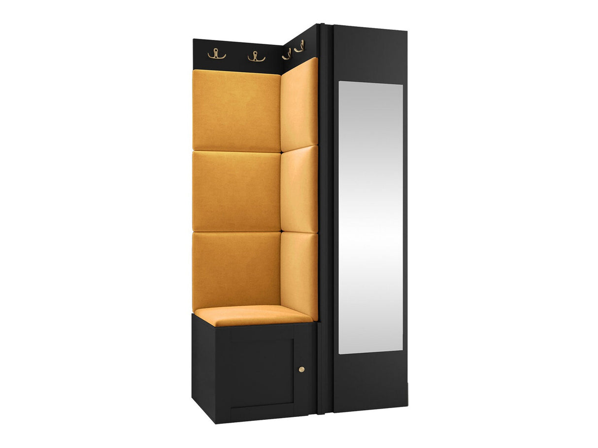 Előszoba garnitúra ORION RYFEL RAMIRO XXVI, Keret színe: Fekete, Puha falpanel színe: Manila 32