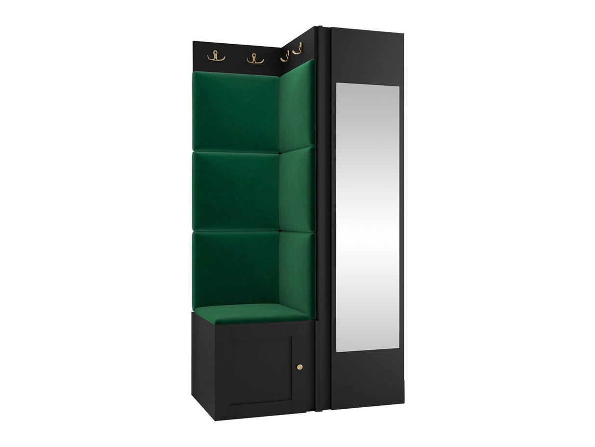 Előszoba garnitúra ORION RYFEL RAMIRO XXVI, Keret színe: Fekete, Puha falpanel színe: Manila 35