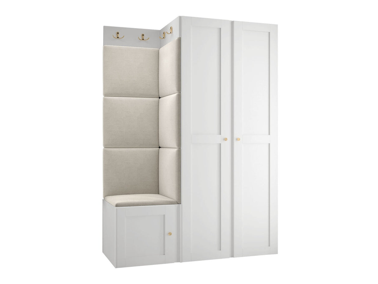 Előszoba garnitúra ORION RYFEL RAMIRO XXIII (Terospito), Keret színe: Fehér, Puha falpanel színe: Manila 02