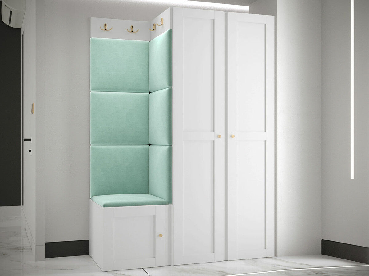 Előszoba garnitúra ORION RYFEL RAMIRO XXIII (Terospito), Keret színe: Fehér, Puha falpanel színe: Manila 11